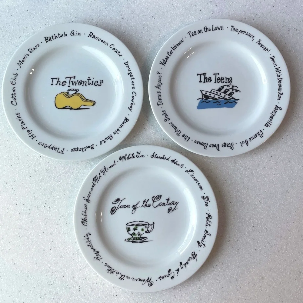 Y2K Pottery Barn Decade Plates Complete Set of 12 1900s Through The Future 8 in